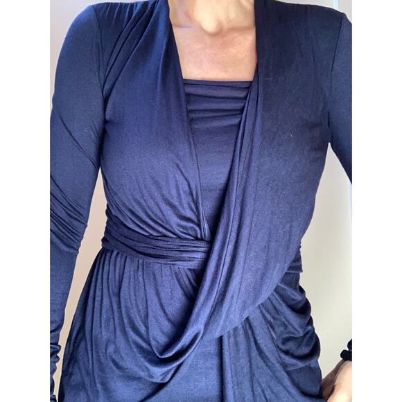 Bailey 44 Softest Draped Long Sleeve Royal Navy Lovely Top ~ Sz M ~ Elegant! - Picture 3 of 8